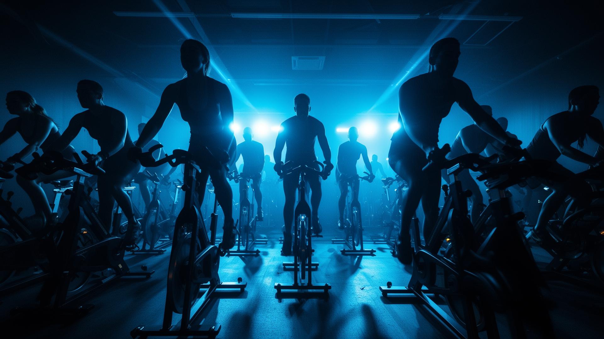 High-energy indoor cycling class at XT Cycling Studio in Atascocita TX